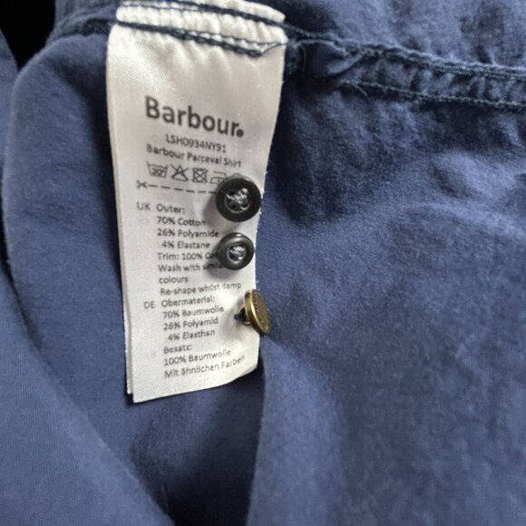 Barbour Womens Parceval Shirt Navy Button-Down Long Sleeve Casual Lightweight - Picture 4 of 10